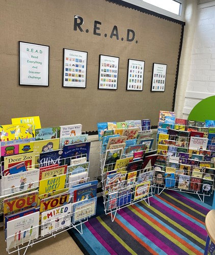 Library display in the school
